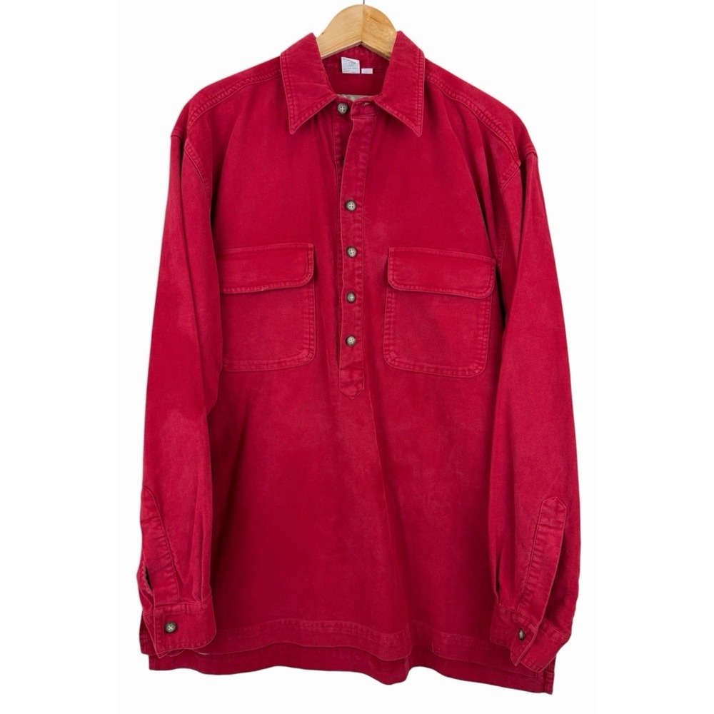 The Territory Ahead Button Pullover Native Men's L Red Patina Flannel **SEE